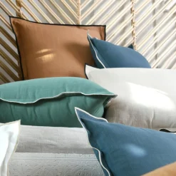 Coussin carré coton (45 x 45 cm) Helios Ecru