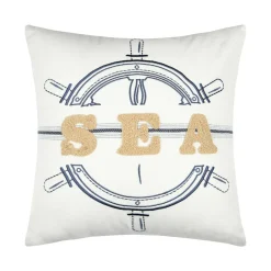 Coussin carré coton (45 x 45 cm) Maritime Bleu marine