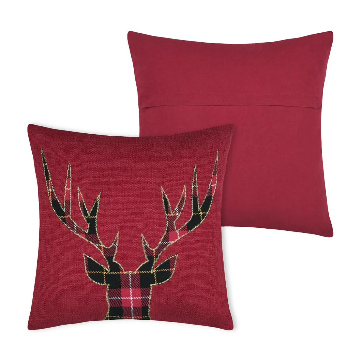 Coussin carré coton (45 x 45 cm) Finna Rouge