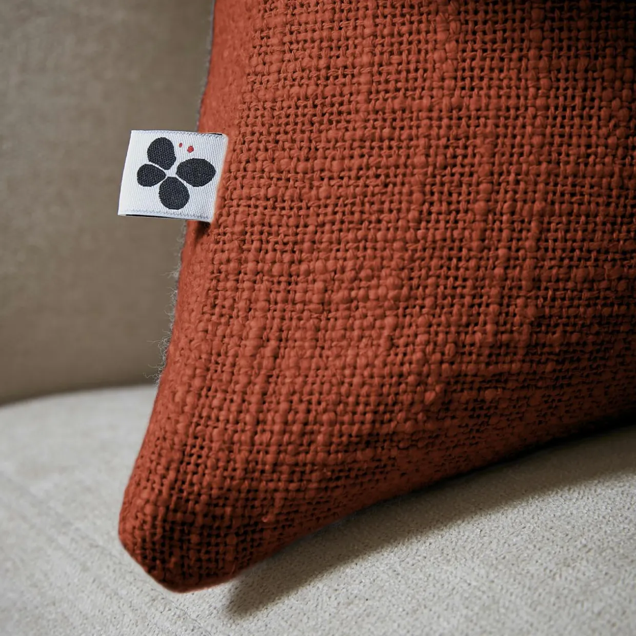 Coussin carré coton (60 x 60 cm) Sixtine Terracotta