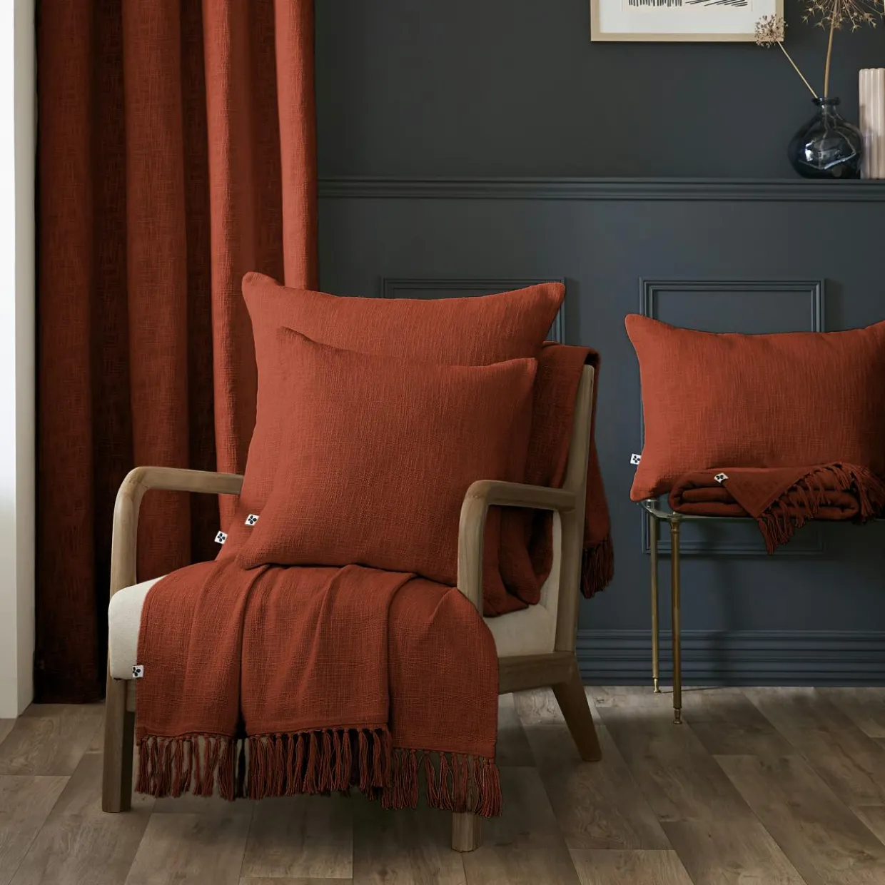 Coussin carré coton (60 x 60 cm) Sixtine Terracotta