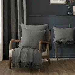 Coussin carré coton (45 x 45 cm) Sixtine Gris ardoise