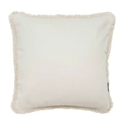 Coussin carré coton (45 x 45 cm) Pixel franges Beige