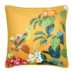 Coussin carré coton (50 x 50 cm) Emmy Jaune moutarde