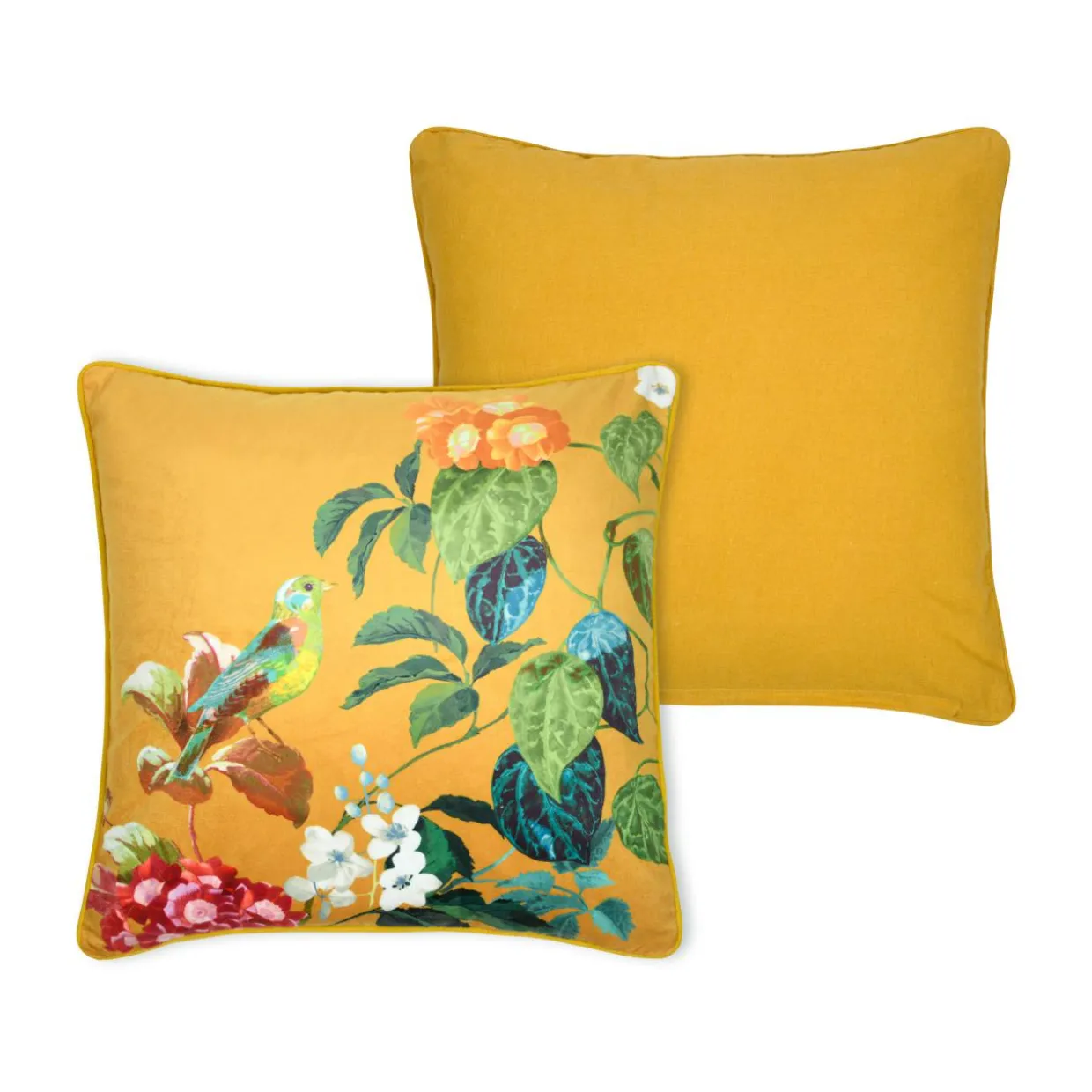 Coussin carré coton (50 x 50 cm) Emmy Jaune moutarde