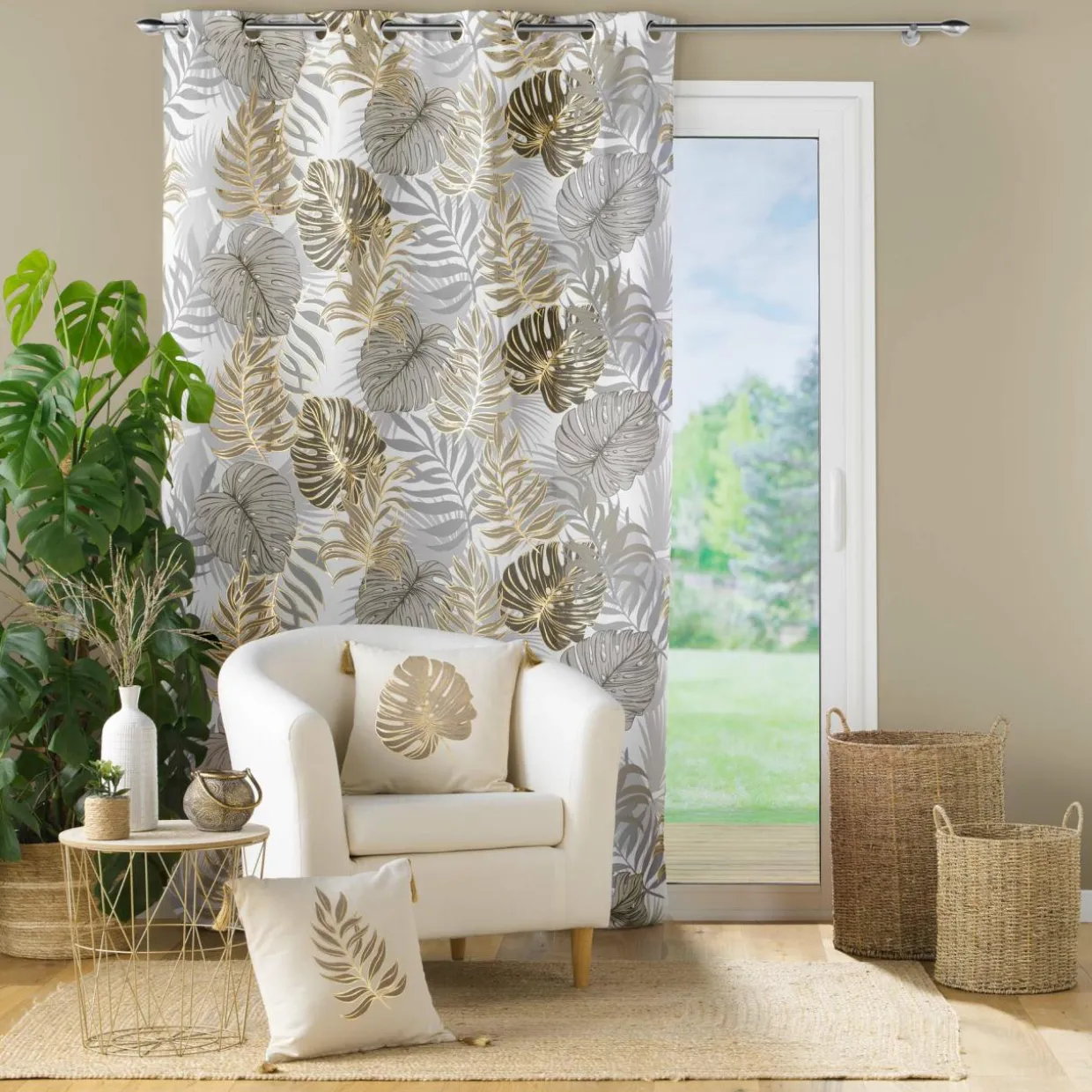 Coussin carré coton (40 x 40 cm) Mogador Beige