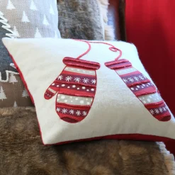 Coussin carré coton (40 x 40 cm) Megève Ecru