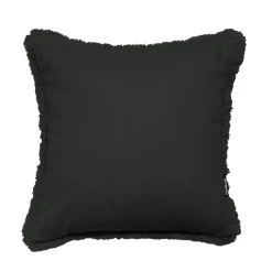 Coussin carré coton (45 x 45 cm) Pixel franges Noir