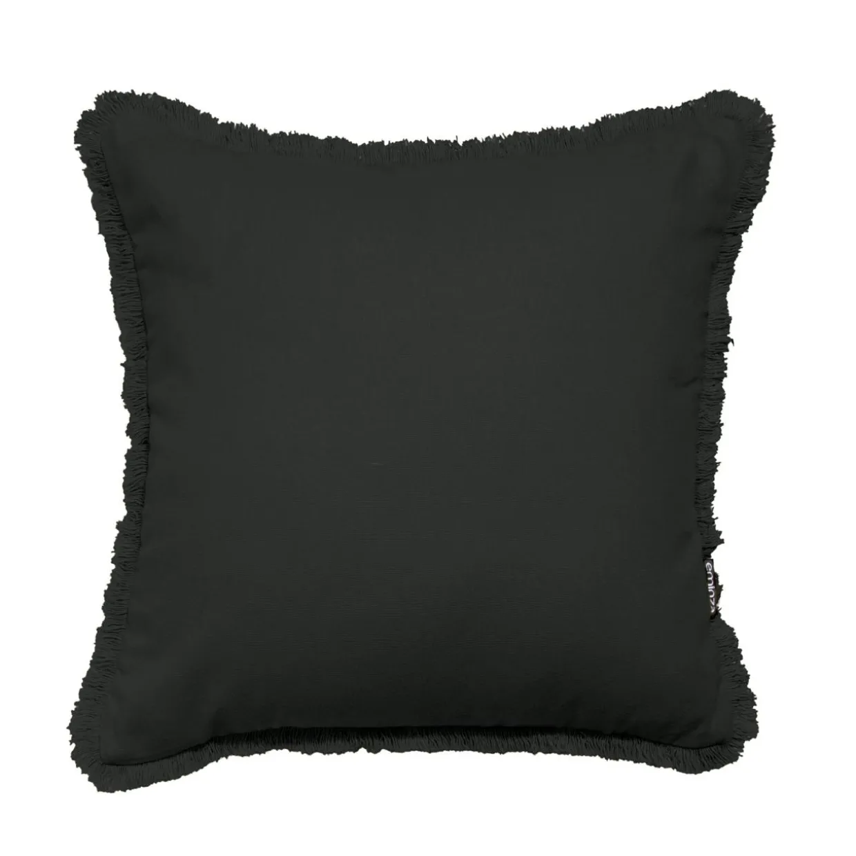 Coussin carré coton (45 x 45 cm) Pixel franges Noir