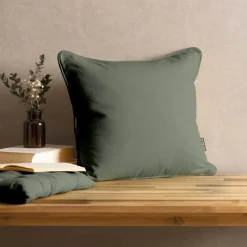 Coussin carré coton (60 x 60 cm) Pixel Vert kaki