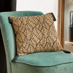 Coussin carré coton et jute (40 x 40 cm) Nama Noir