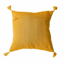 Coussin carré coton recyclé (40 x 40 cm) Bombay Jaune moutarde