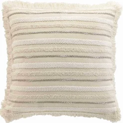 Coussin carré coton tissé (60 x 60 cm) Atlas Beige
