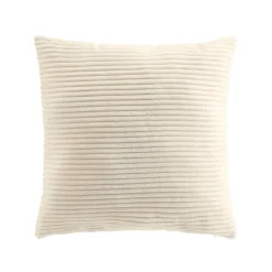 Coussin carré en flanelle relief (45 x 45 cm) Nils Ecru