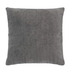 Coussin carré en velours chenille (45 x 45 cm) Leo Gris Anthracite