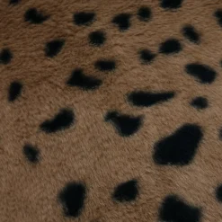 Coussin carré fausse fourrure panthère (45 x 45 cm) Fauves Chocolat