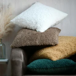 Coussin carré fausse fourrure (45 x 45 cm) Timmy Vert émeraude