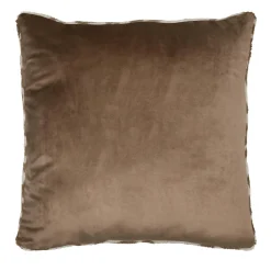 Coussin carré fausse fourrure léopard (45 x 45 cm) Fauves Beige