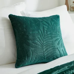 Coussin carré flanelle (45 x 45 cm) Flore Vert