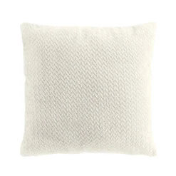 Coussin carré flanelle relief (45 x 45 cm) Flanela Écru