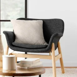 Coussin carré flanelle relief (45 x 45 cm) Java Ecru