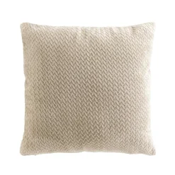 Coussin carré flanelle relief (45 x 45 cm) Flanela Beige