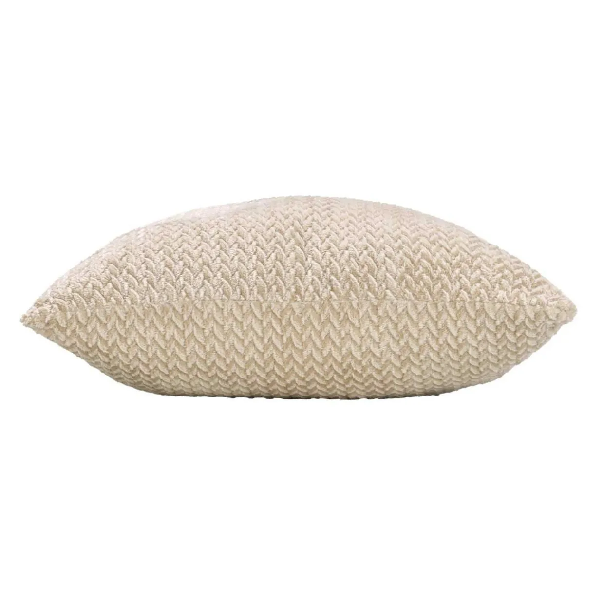 Coussin carré flanelle relief (45 x 45 cm) Flanela Beige