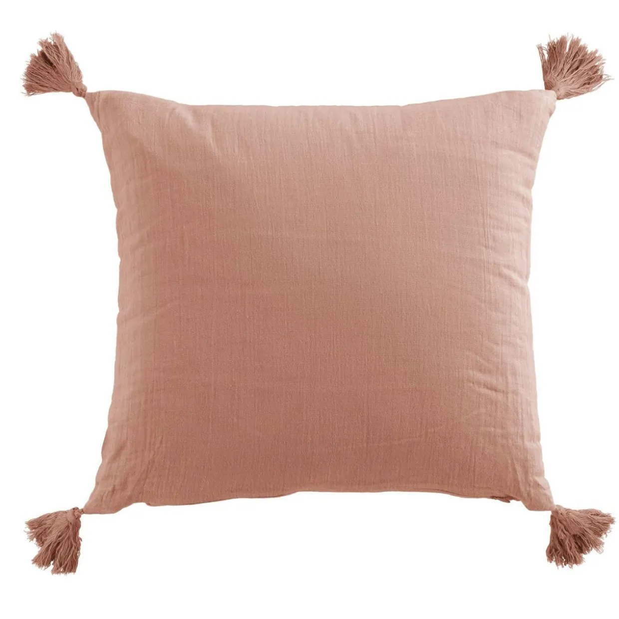 Coussin carré gaze de coton (40 x 40 cm) Gaïa Rose pêche