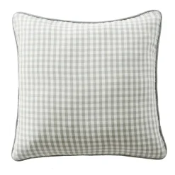 Coussin carré gaze de coton (45 x 45 cm) Gaïa vichy Vert eucalyptus