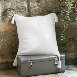 Coussin carré gaze de coton (40 x 40 cm) Gaïa Blanc chantilly