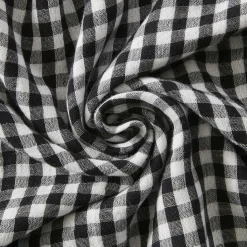 Coussin carré gaze de coton (45 x 45 cm) Gaïa vichy Noir