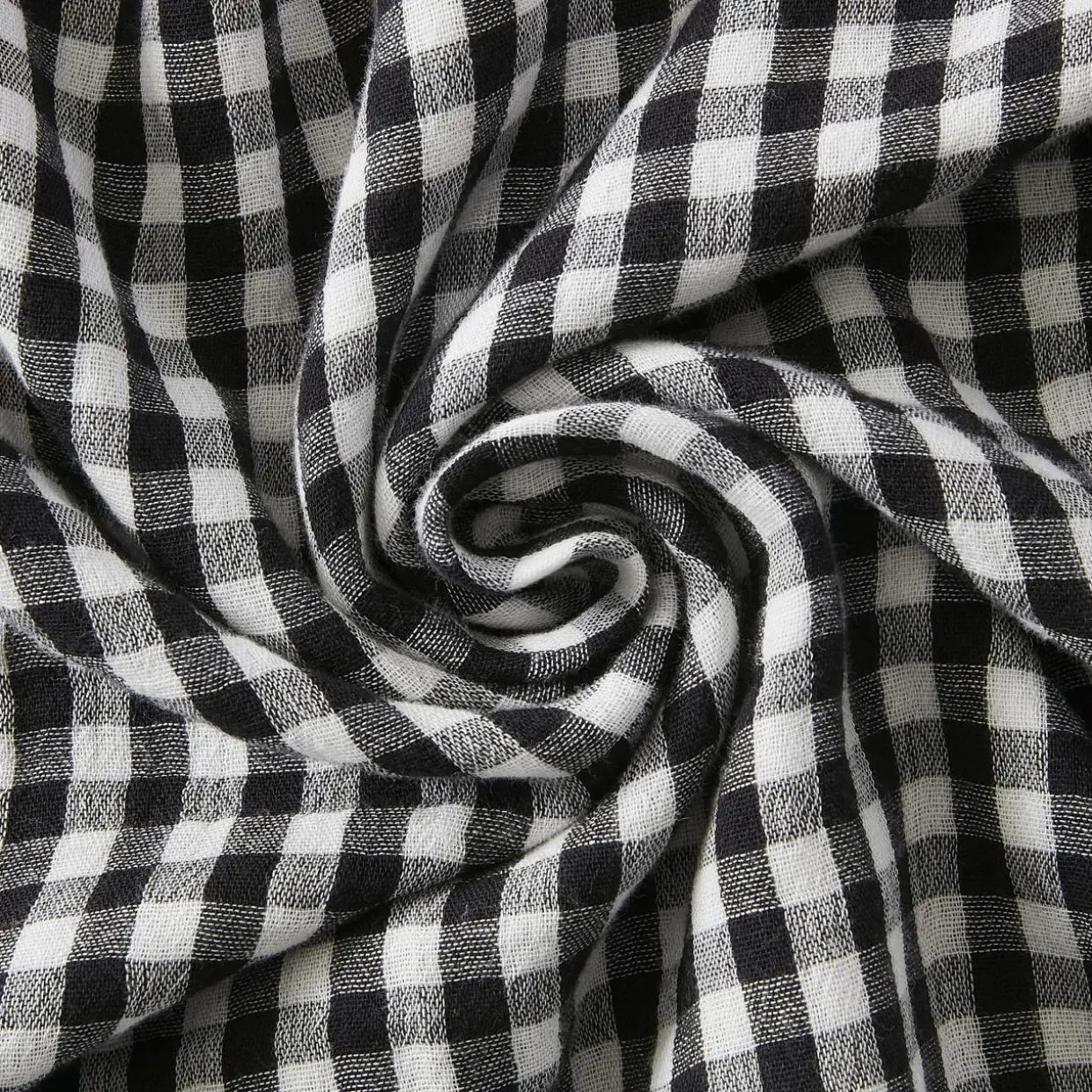 Coussin carré gaze de coton (45 x 45 cm) Gaïa vichy Noir