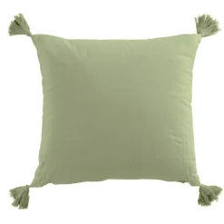 Coussin carré gaze de coton (40 x 40 cm) Gaïa Vert tilleul