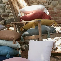 Coussin carré gaze de coton (40 x 40 cm) Gaïa Vert tilleul