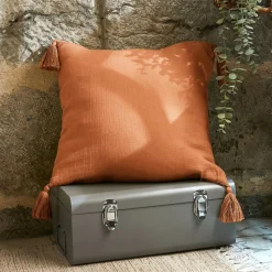 Coussin carré gaze de coton (40 x 40 cm) Gaïa Abricot