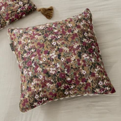 Coussin carré gaze de coton (40 x 40 cm) Constance Camel