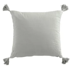 Coussin carré gaze de coton (40 x 40 cm) Gaïa Gris nuage