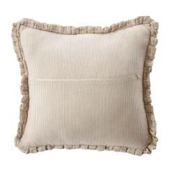 Coussin carré gaze de coton (45 x 45 cm) Gaïa rayures Ficelle