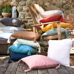 Coussin carré gaze de coton (40 x 40 cm) Gaïa Ficelle