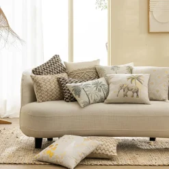 Coussin carré lin et coton (45 x 45 cm) Palmea Vert