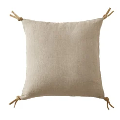 Coussin carré lin lavé (45 cm) Louise Beige