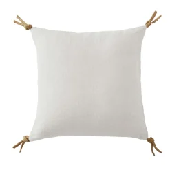 Coussin carré lin lavé (45 cm) Louise Blanc