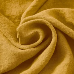 Coussin carré lin lavé (45 cm) Louise Jaune moutarde