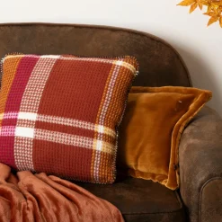 Coussin carré nid d'abeille (45 x 45 cm) Owen Terracotta