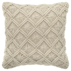 Coussin carré polycoton (40 x 40 cm) Macram Beige