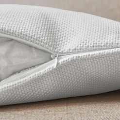 Coussin carré tissé (45 x 45 cm) Alba Blanc perle