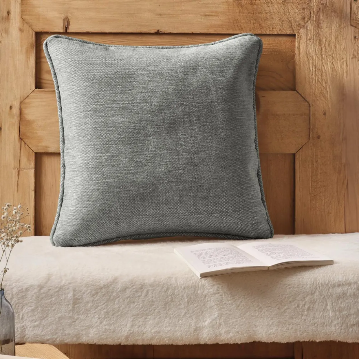 Coussin carré tissé (45 x 45 cm) Magnus Gris titane