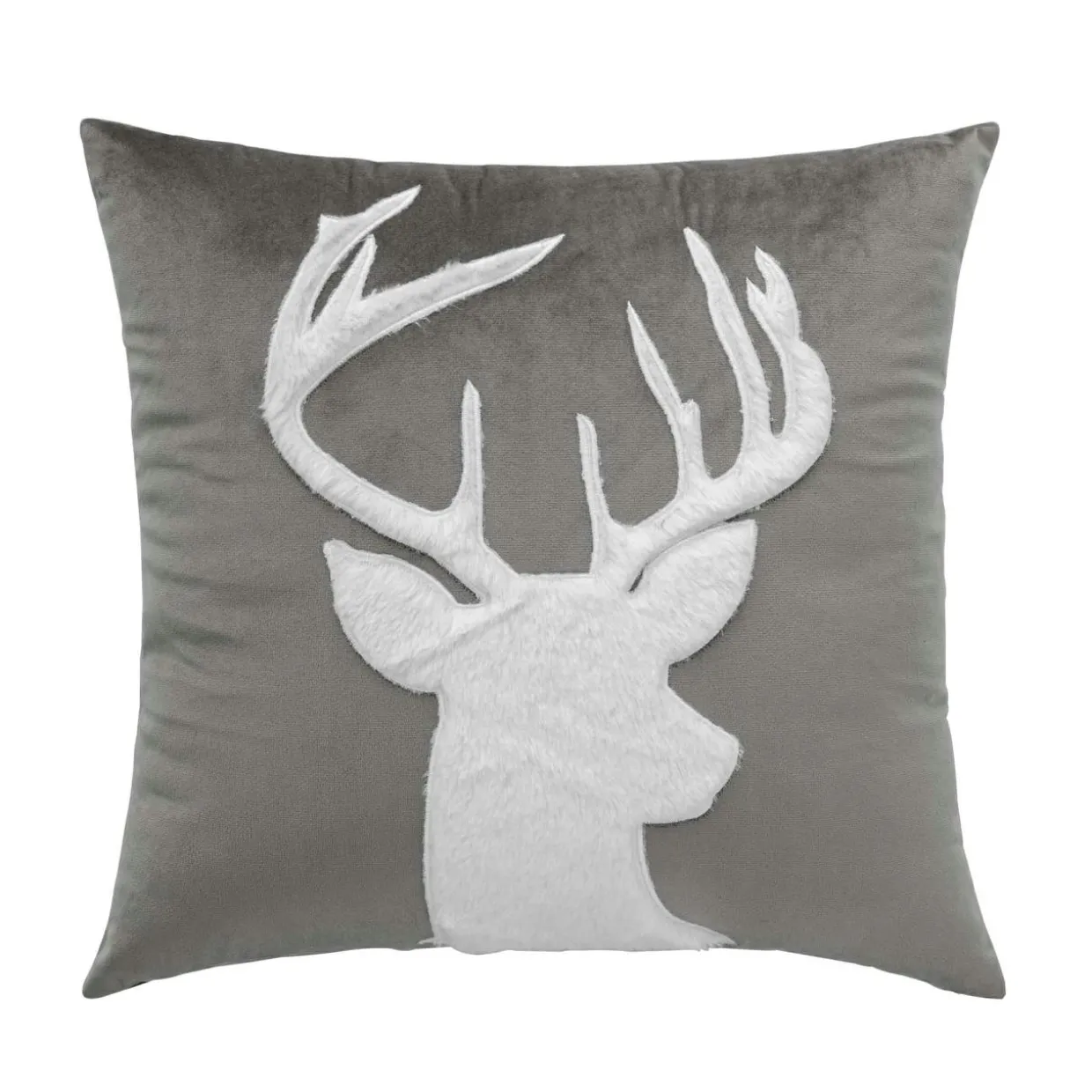 Coussin carré velours (45 x 45 cm) Vik Gris anthracite