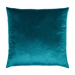 Coussin carré velours (60 x 60 cm) Fern Bleu pétrole