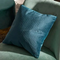 Coussin carré velours (40 x 40 cm) Dolce Bleu canard